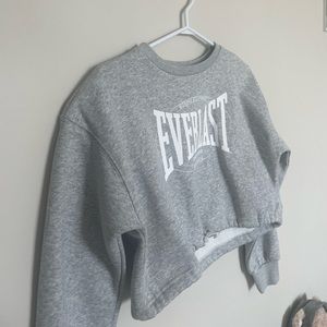 Grey Cropped Hoodie